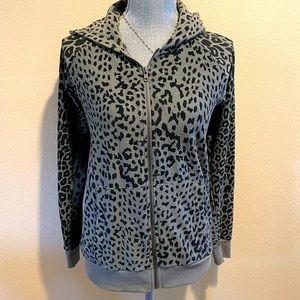 Chaser Olive Green Cheetah Zipped Hoodie